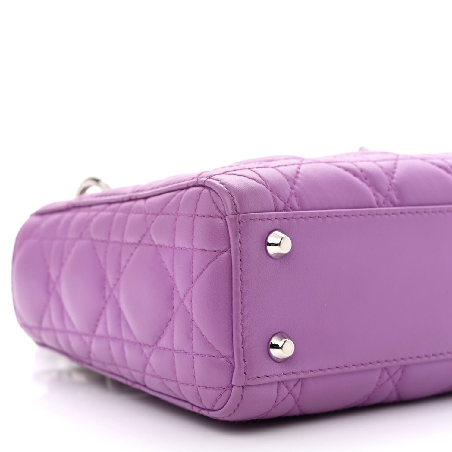 Christian Dior Lambskin Cannage Mini Lady Dior Purple 9 of 12