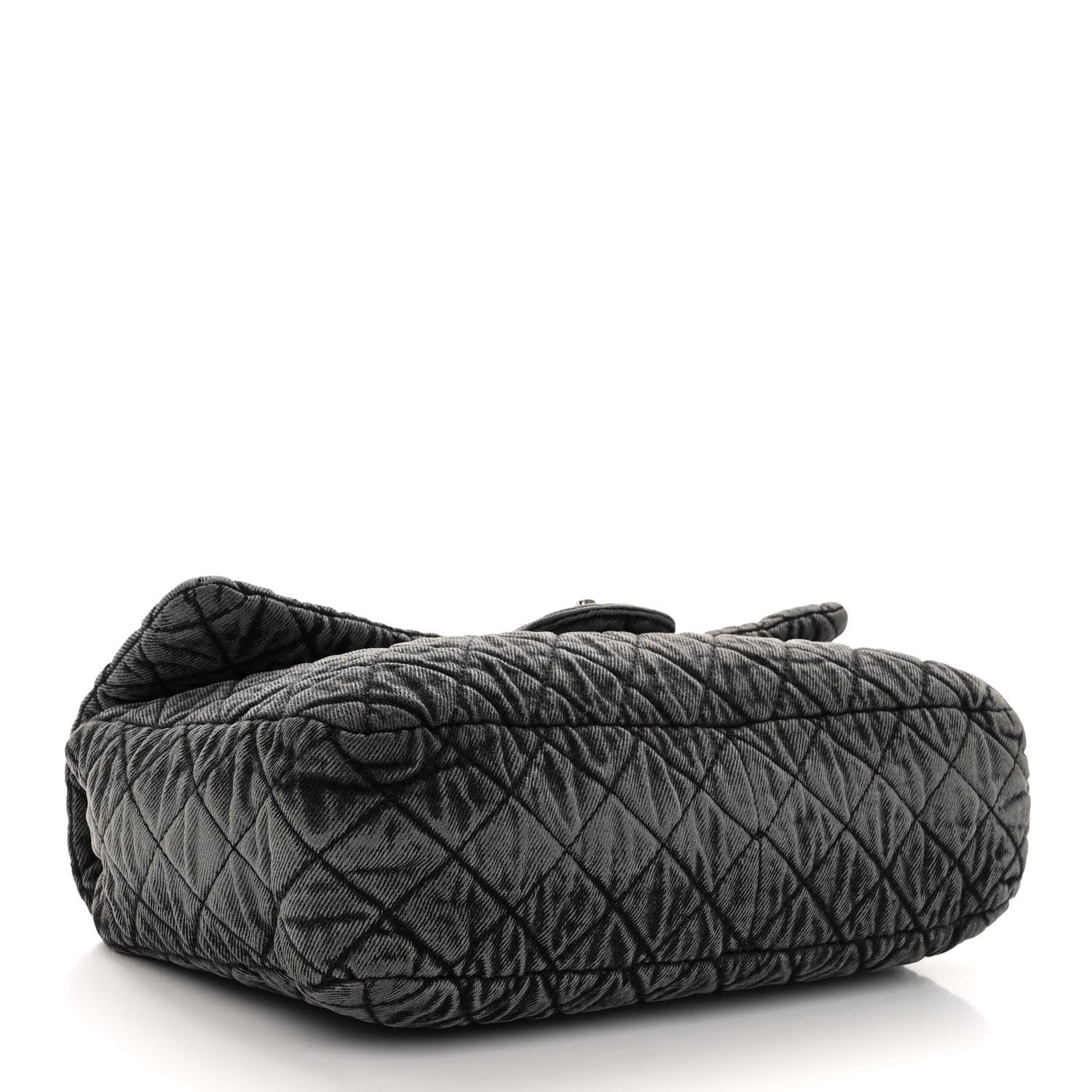 Chanel Denim Quilted Denimpression Flap Grey Black 4 of 11