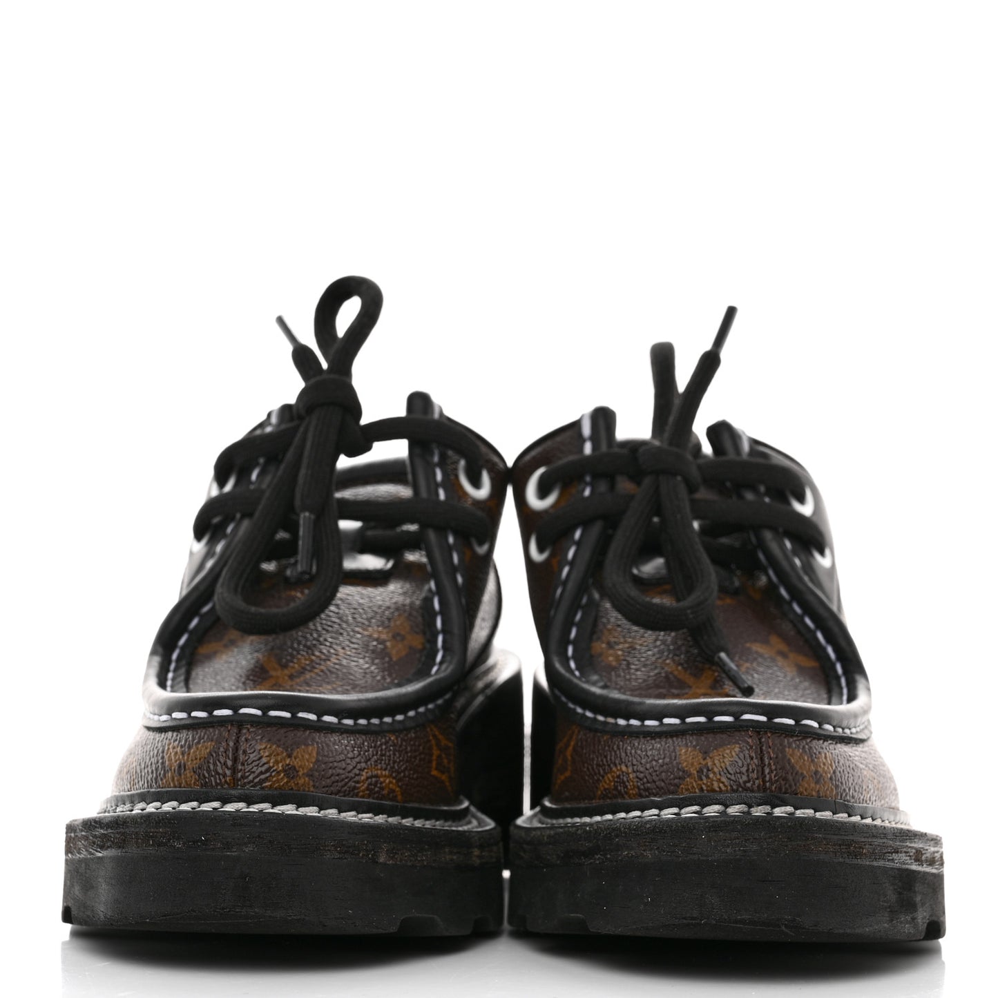 Monogram Calfskin Beaubourg Platform Derby Shoes 35 Brown