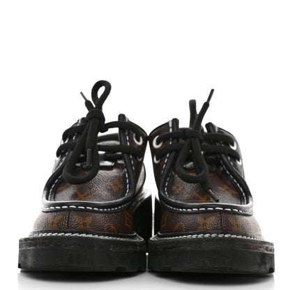 Louis Vuitton Monogram Calfskin Beaubourg Platform Derby Shoes 35 Brown 2 of 8