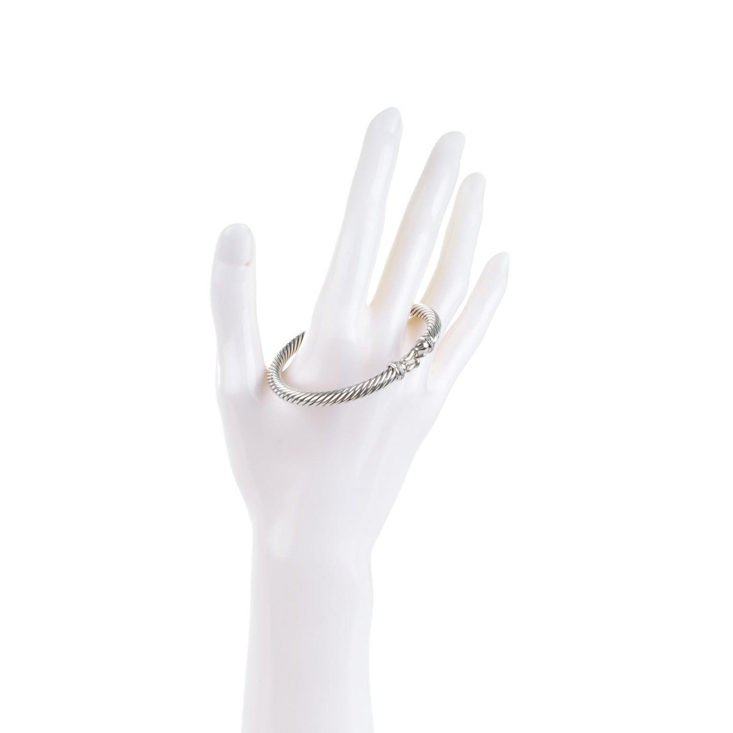 Sterling Silver Diamond 5mm Cable Buckle Bracelet