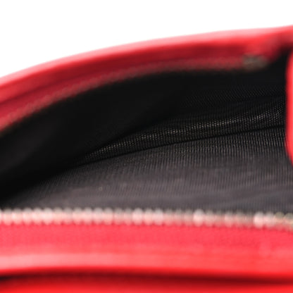 Gucci Calfskin Matelasse GG Marmont Card Case Wallet Hibiscus Red 6 of 11