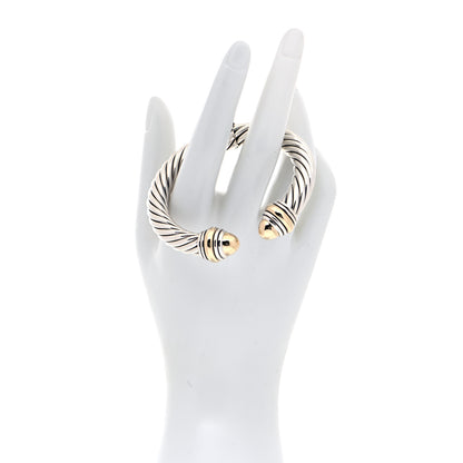 David Yurman Sterling Silver 14K Yellow Gold 10mm Cable Classics Bracelet 2 of 5