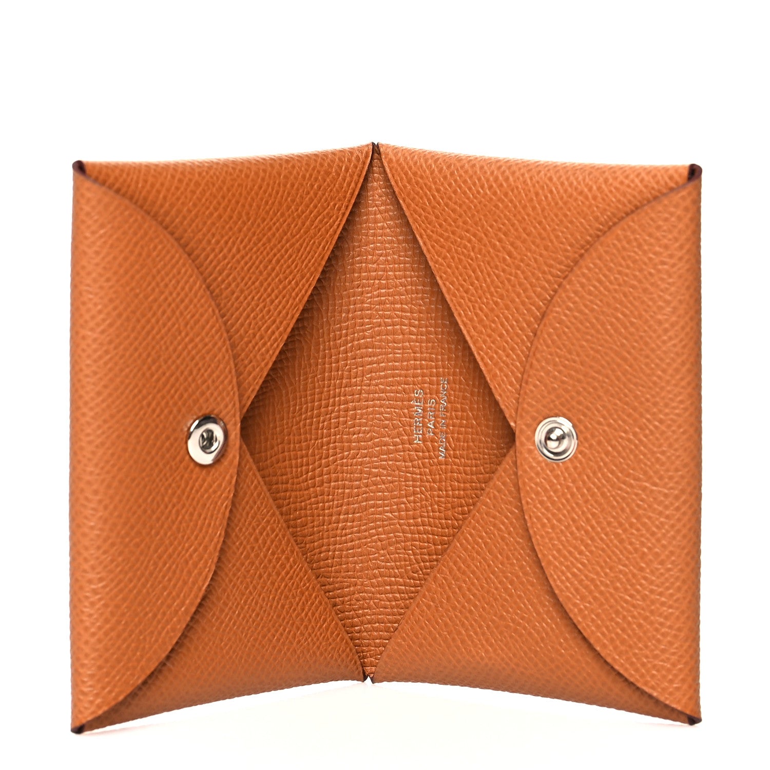 Hermes Epsom Calvi Card Case Caramel 5 of 8