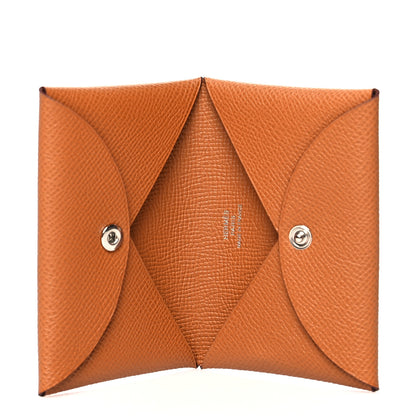 Hermes Epsom Calvi Card Case Caramel 5 of 8