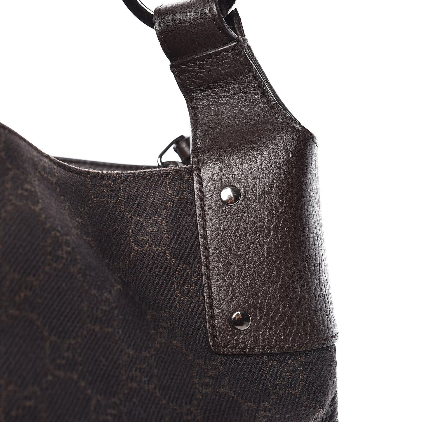 Monogram Calfskin Horsebit Classic Ring Hobo Dark Brown