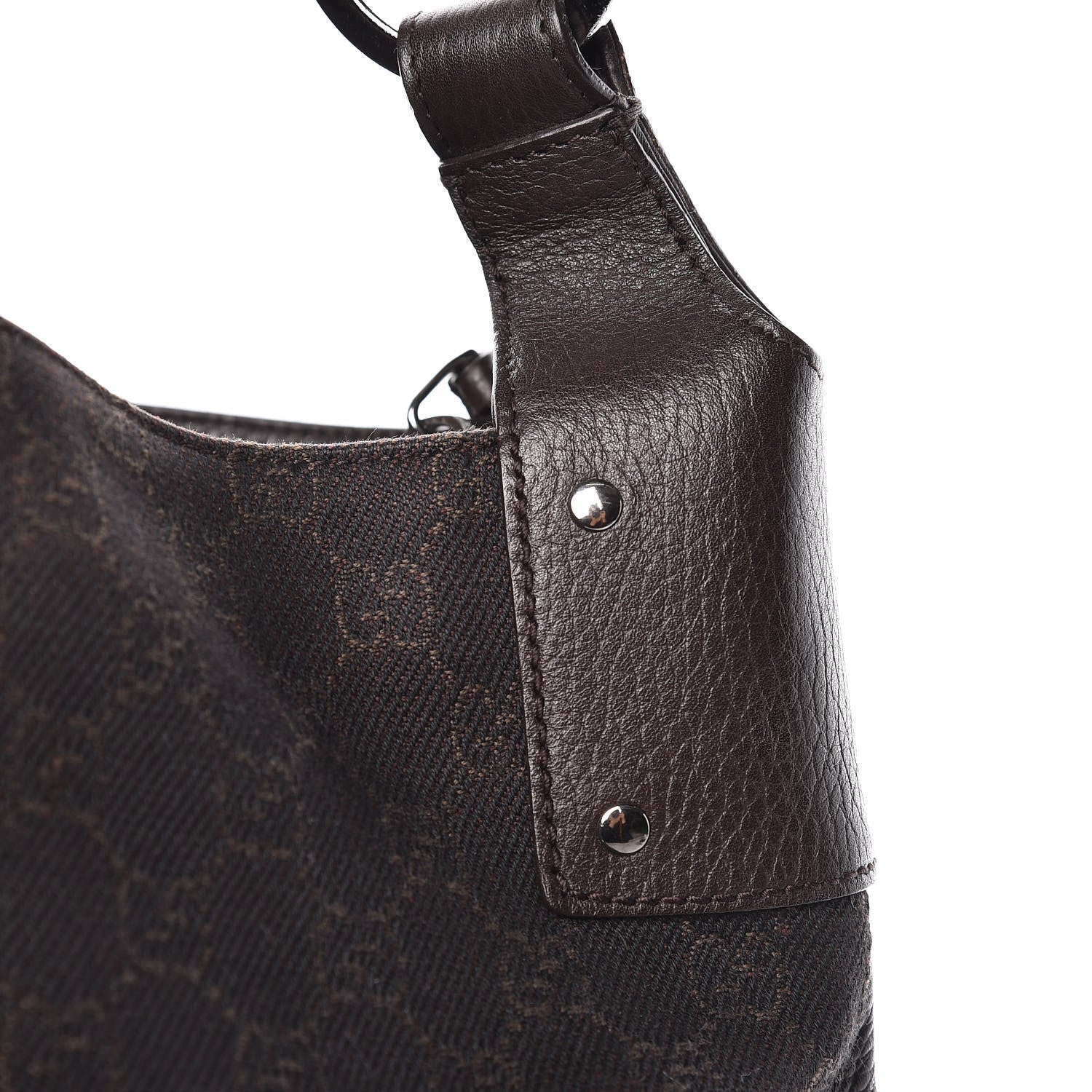 Gucci Monogram Calfskin Horsebit Classic Ring Hobo Dark Brown 9 of 22