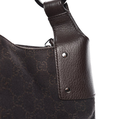 Gucci Monogram Calfskin Horsebit Classic Ring Hobo Dark Brown 9 of 22