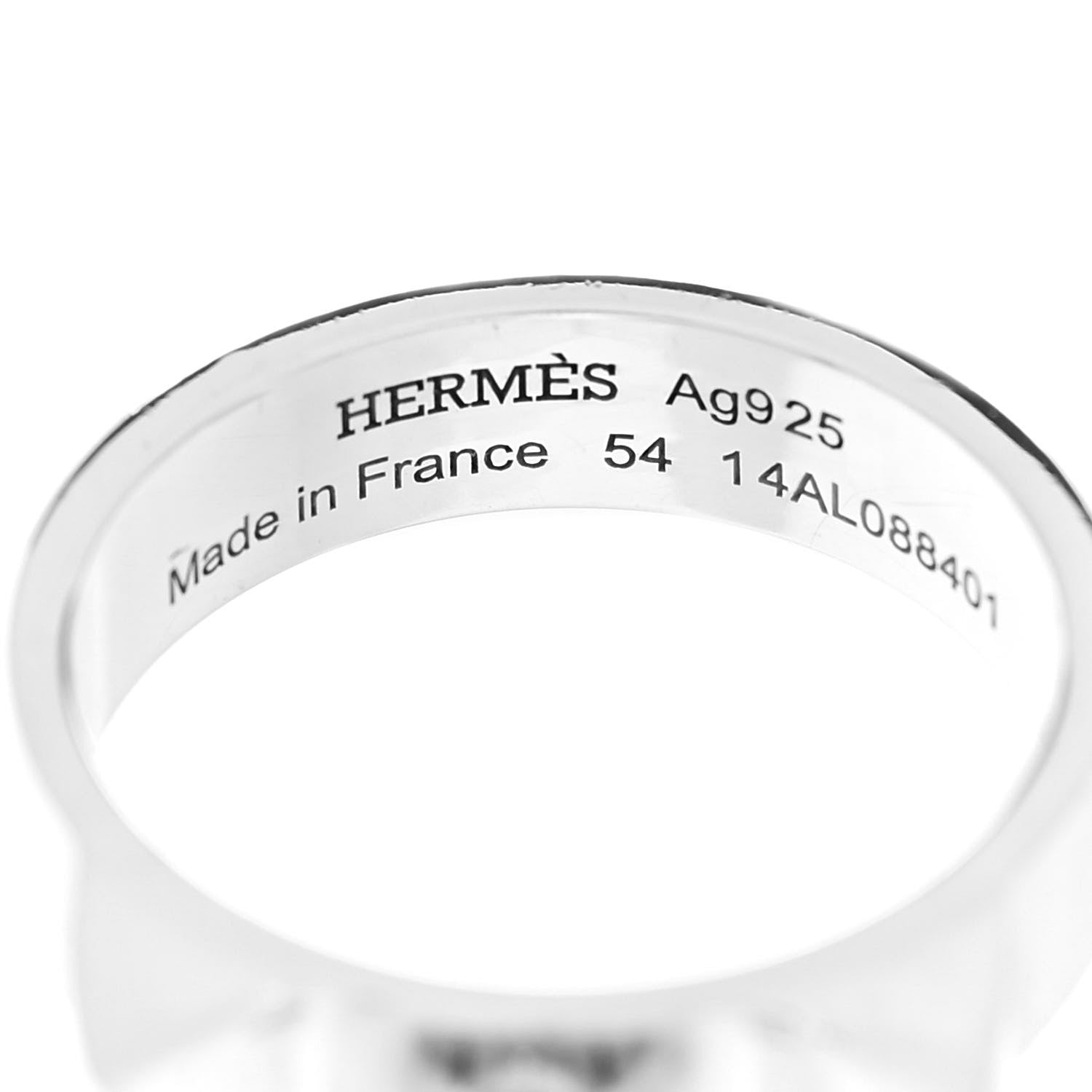 Hermes Sterling Silver PM Collier De Chien Ring 54 7 4 of 5