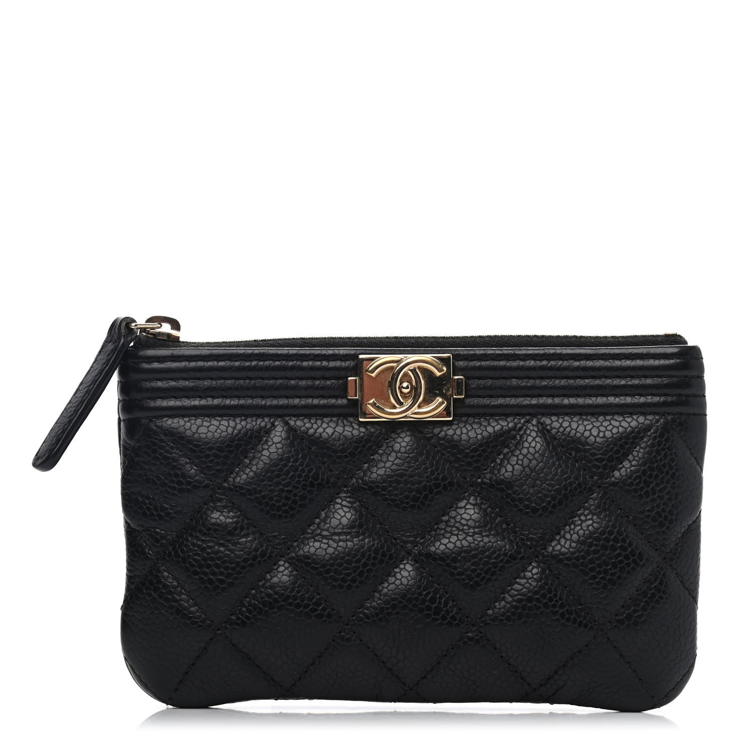 Chanel Caviar Quilted Zipped Boy Pouch Black 1 of 4