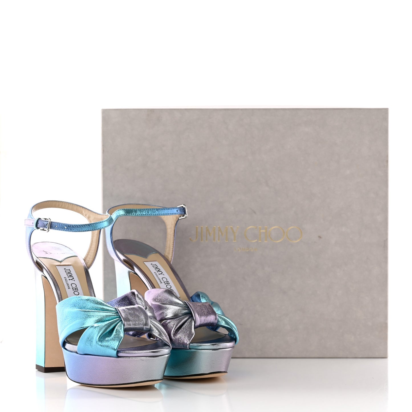 Calfskin Heloise Ankle Strap Platform Sandals 39 Multicolor