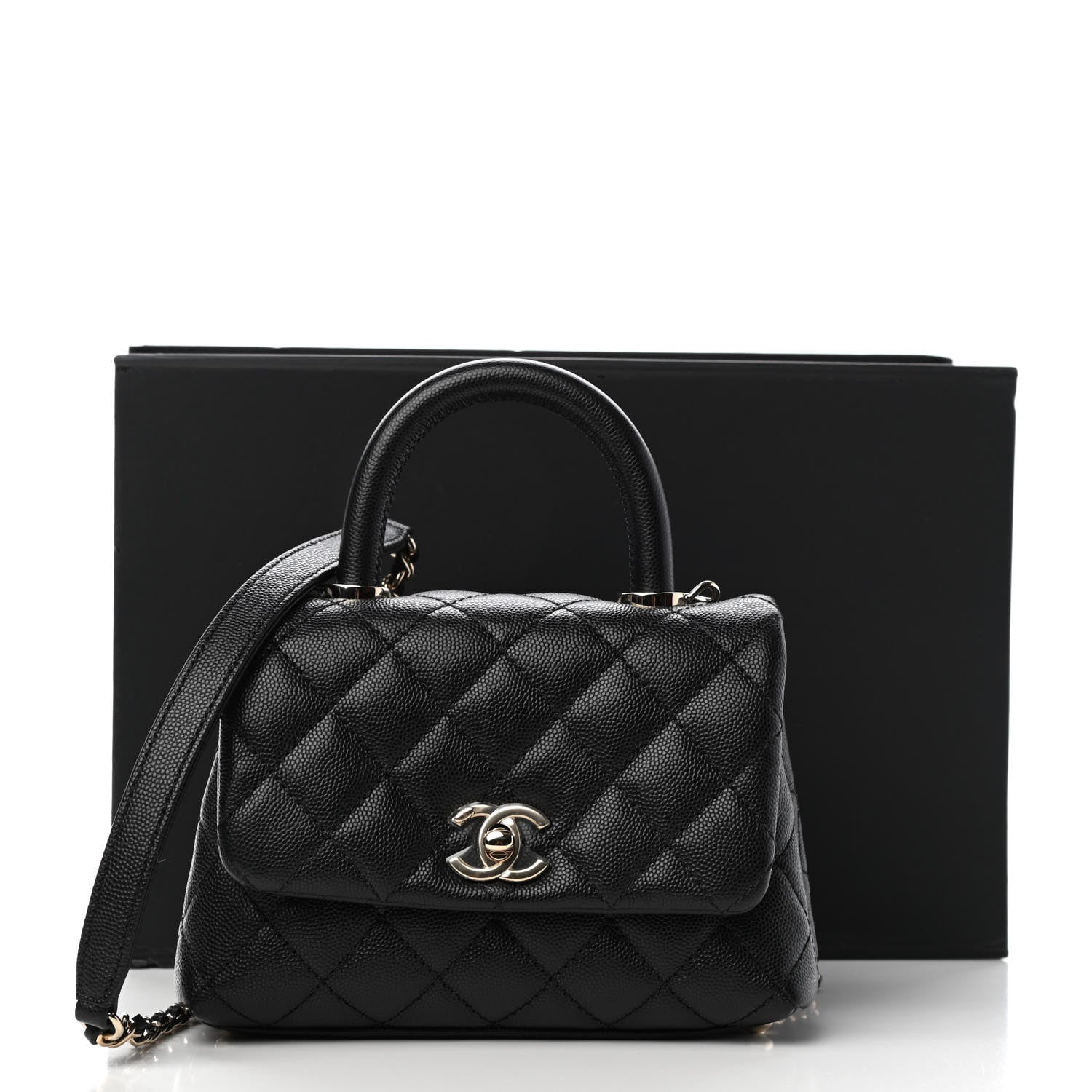 Chanel Caviar Quilted Extra Mini Coco Handle Flap Black 10 of 10