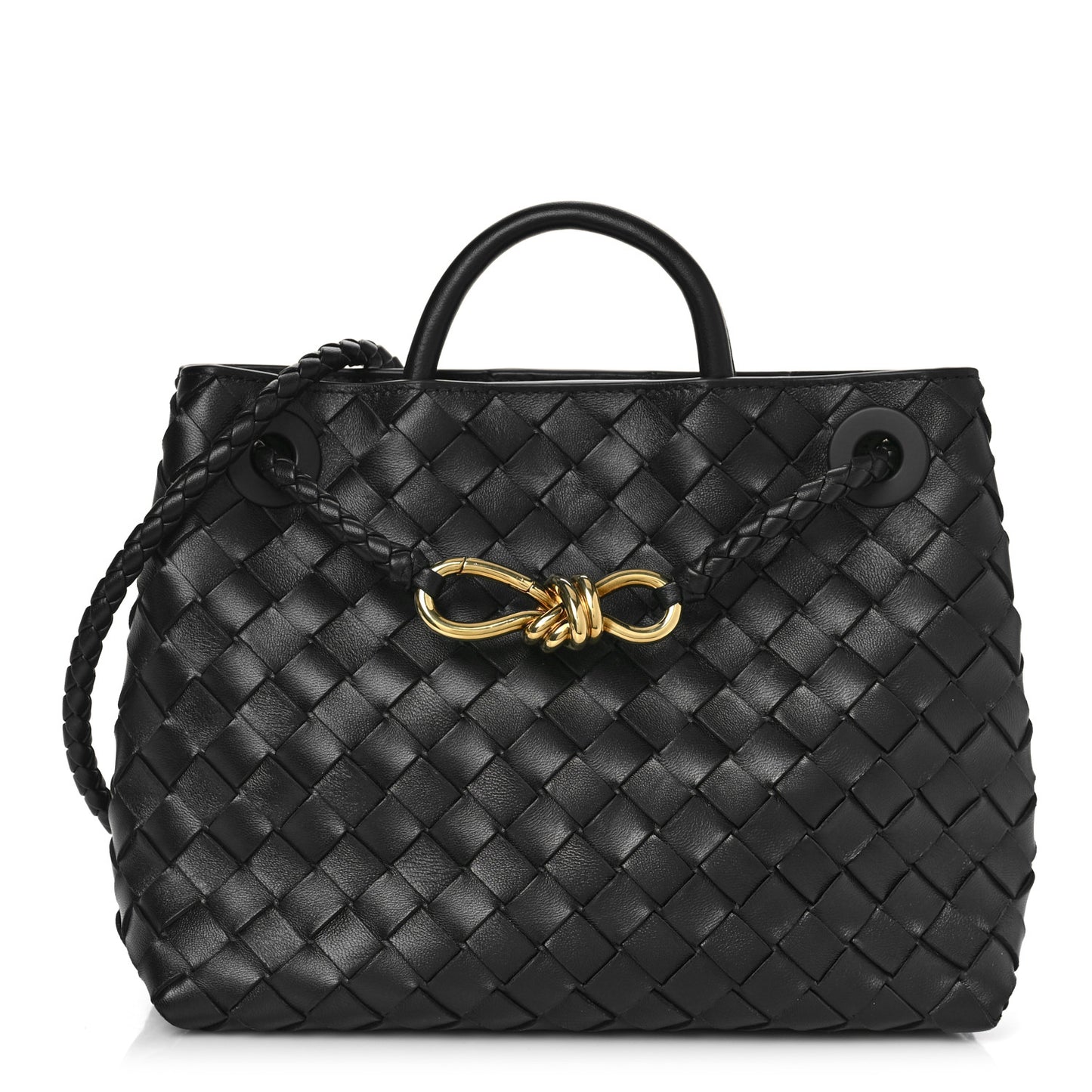 Nappa Intrecciato Small Andiamo Shoulder Bag Black