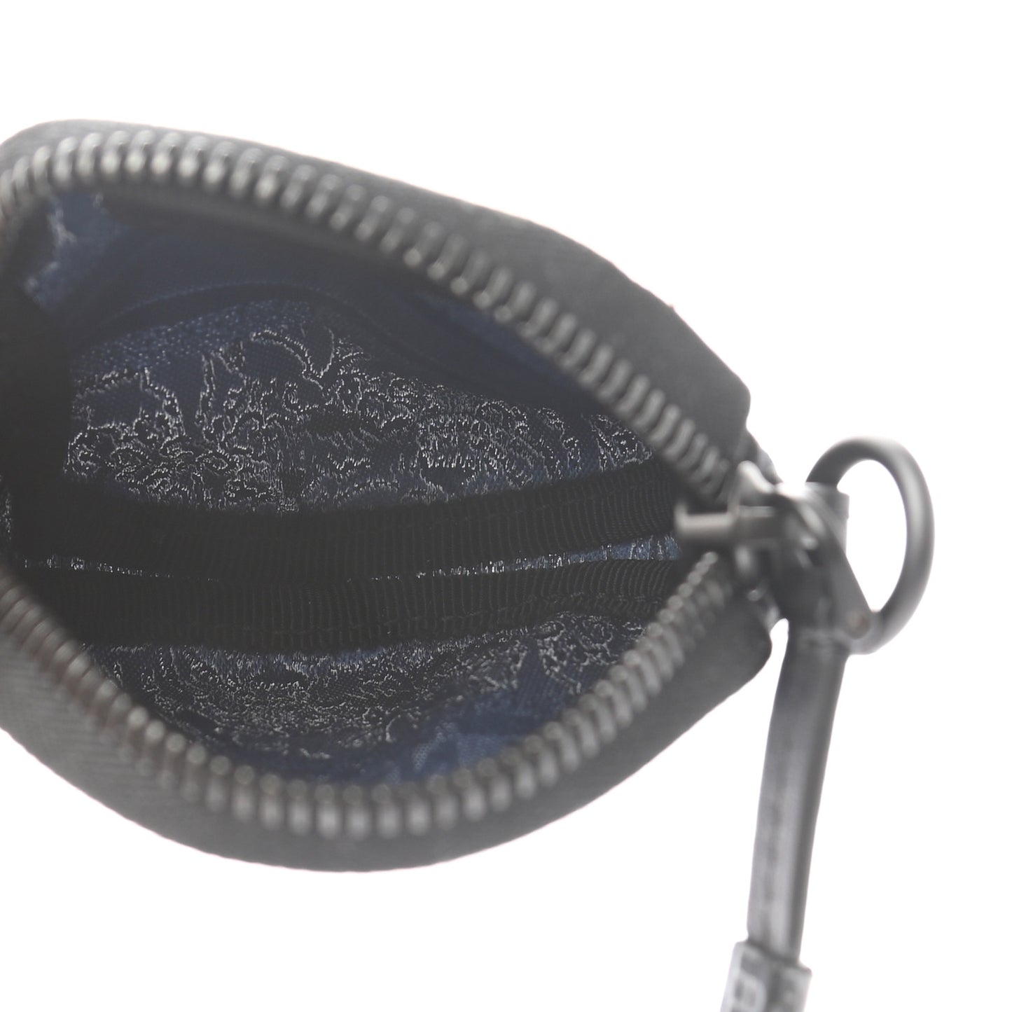 Technical Fabric Embroidered Toile De Jouy DiorTravel Round Coin Purse Blue