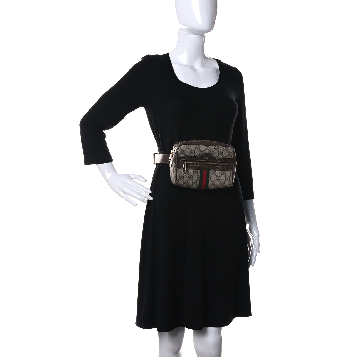 Gucci GG Supreme Monogram Web Small Ophidia Belt Bag 85 34 Dark Brown 2 of 11