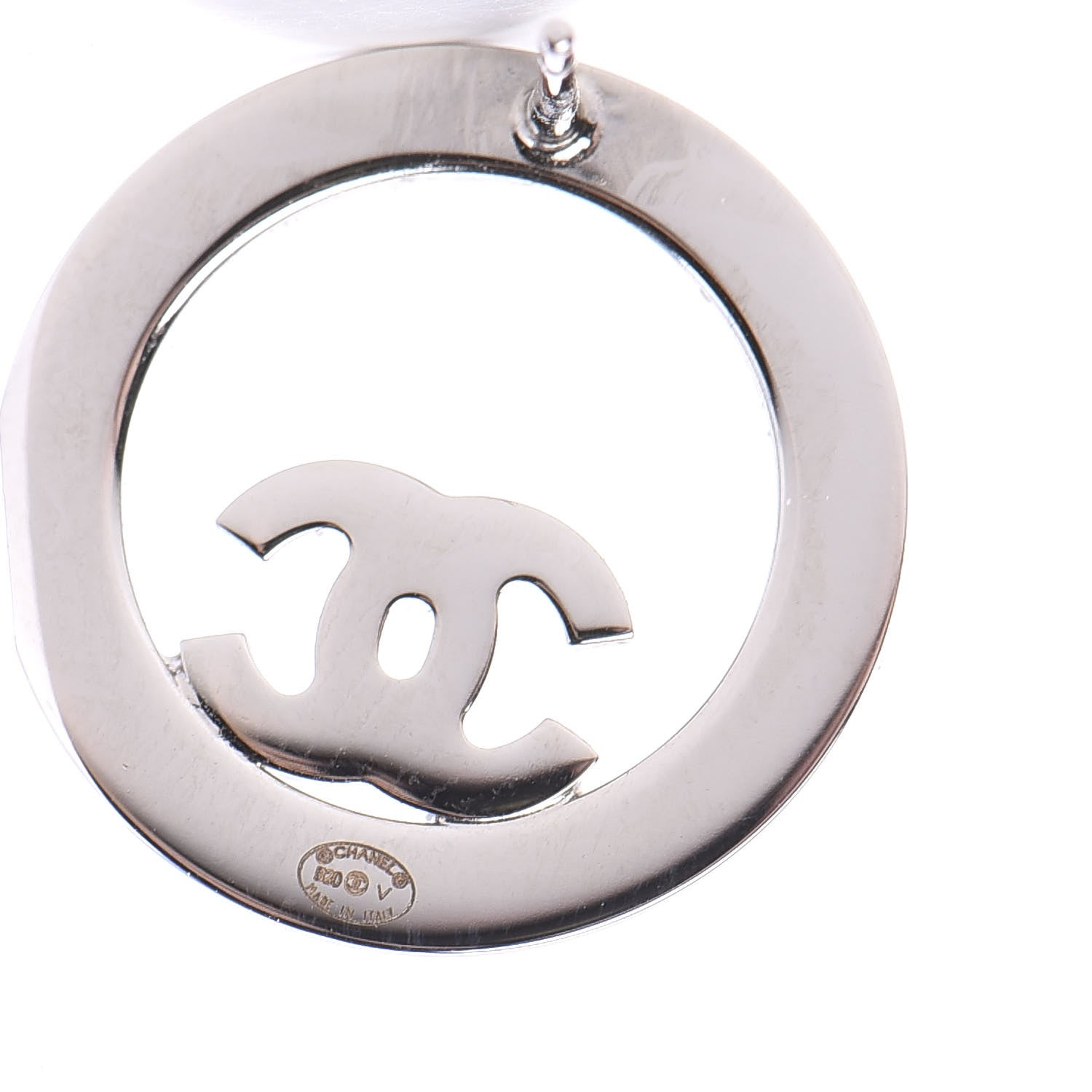 Chanel Crystal CC Round Earrings Silver 4 of 5