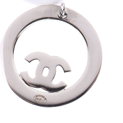 Chanel Crystal CC Round Earrings Silver 4 of 5
