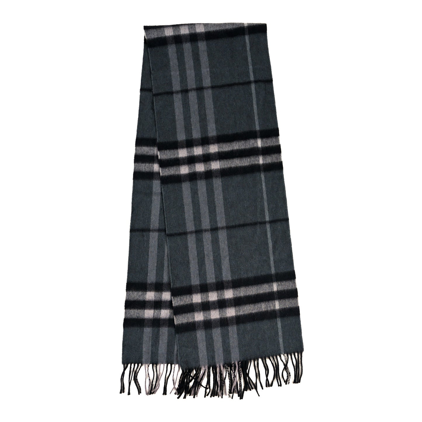 Cashmere Giant Check Scarf Grey