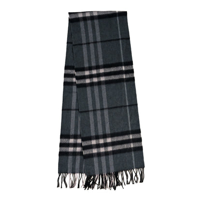 Burberry Cashmere Giant Check Scarf Grey 2 of 3