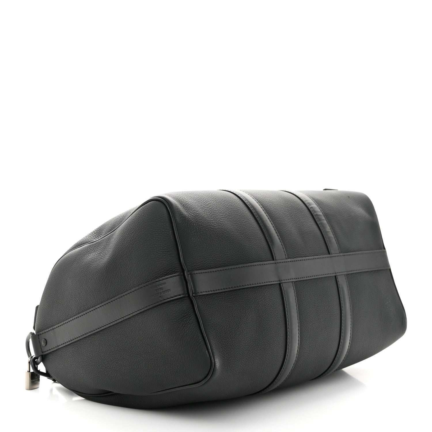 Louis Vuitton Grained Calfskin Aerogram Keepall Bandouliere 40 Black 3 of 16