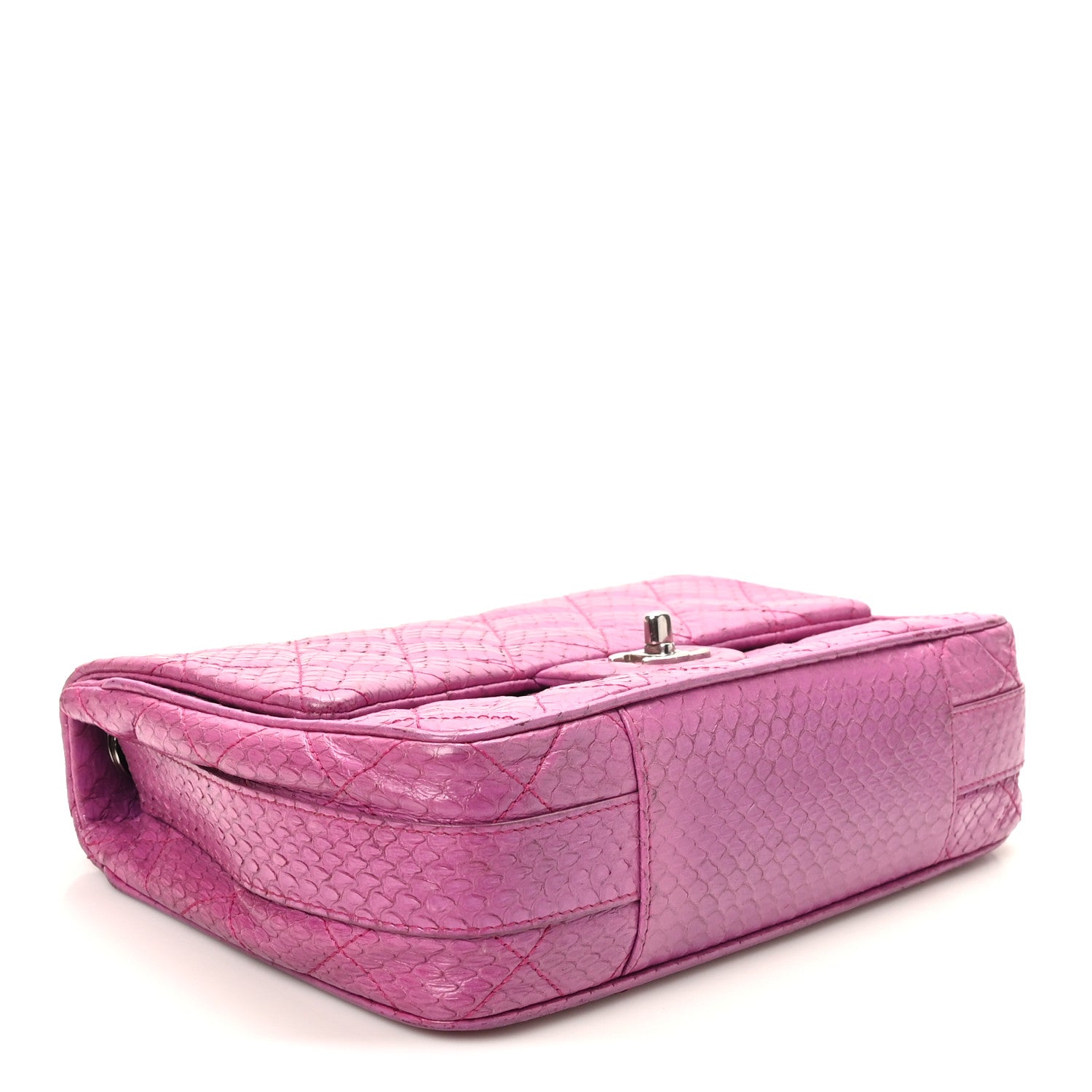 Chanel Elaphe Snakeskin Quilted Medium Easy Carry Flap Purple 4 of 11