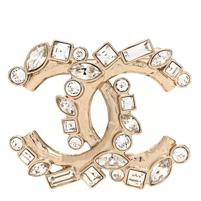 Chanel Crystal Baguette CC Brooch Gold 1 of 5
