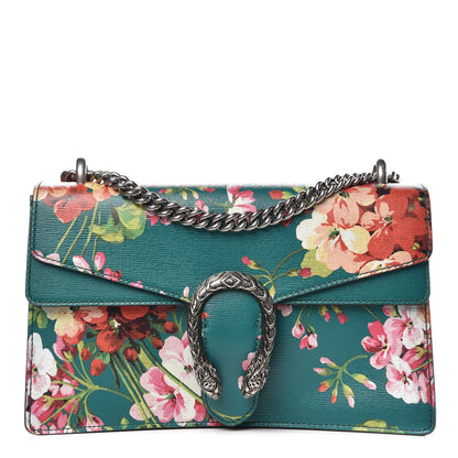 Gucci Calfskin Blooms Print Small Dionysus Shoulder Bag Bright Emerald Multicolor 1 of 8