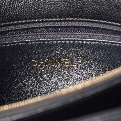 Chanel Calfskin Python Patchwork Chevron Medium Flap Black Silver 6 of 8