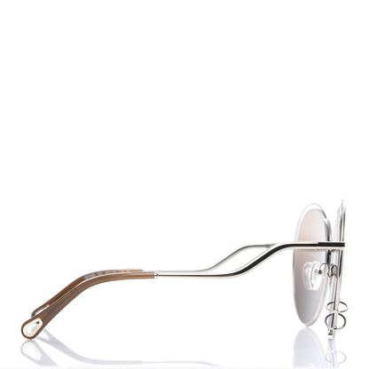 Chloe Oversize Round Sunglasses CE153S Silver Brown 3 of 7