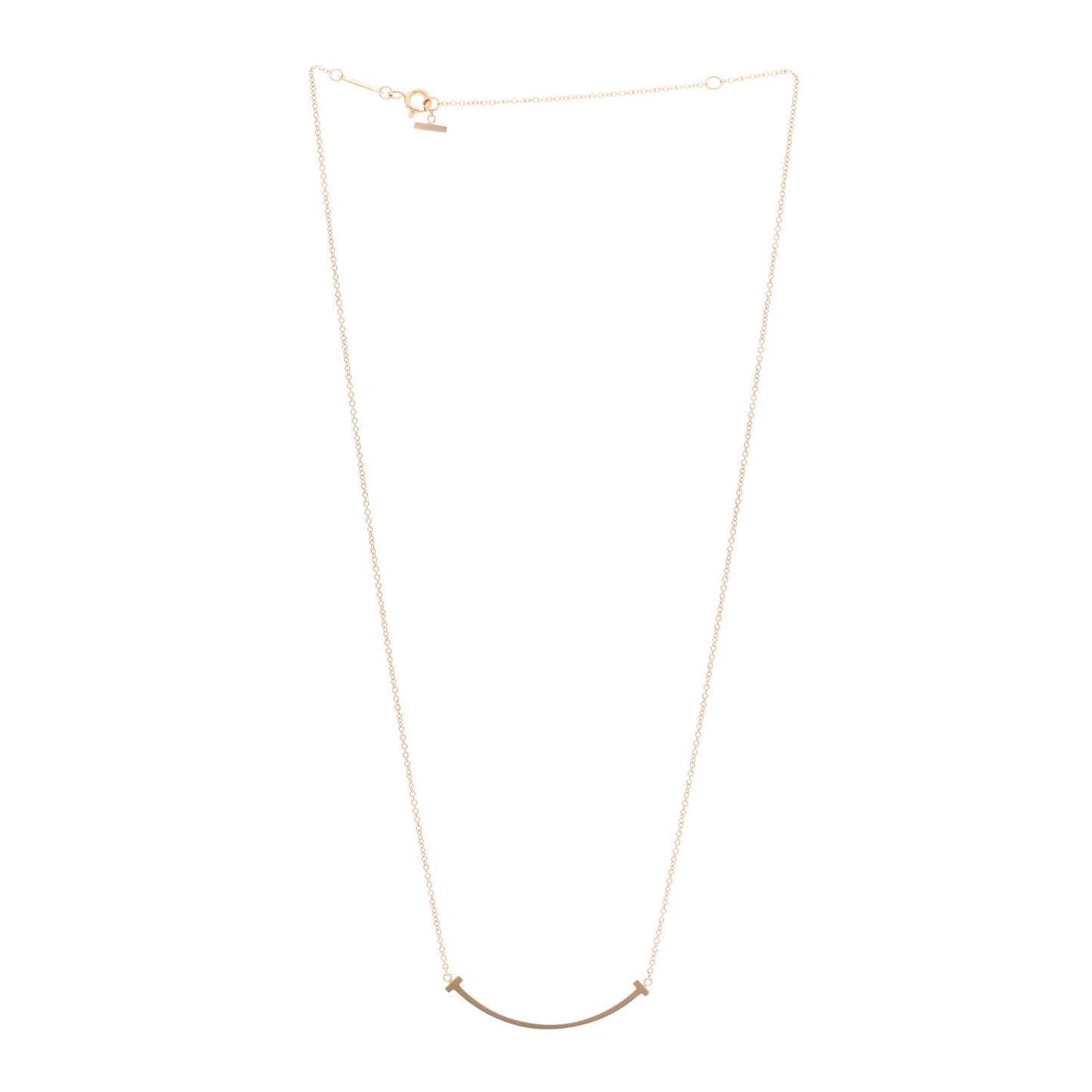 18K Rose Gold Small T Smile Pendant Necklace