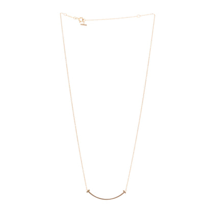 Tiffany 18K Rose Gold Small T Smile Pendant Necklace 3 of 4