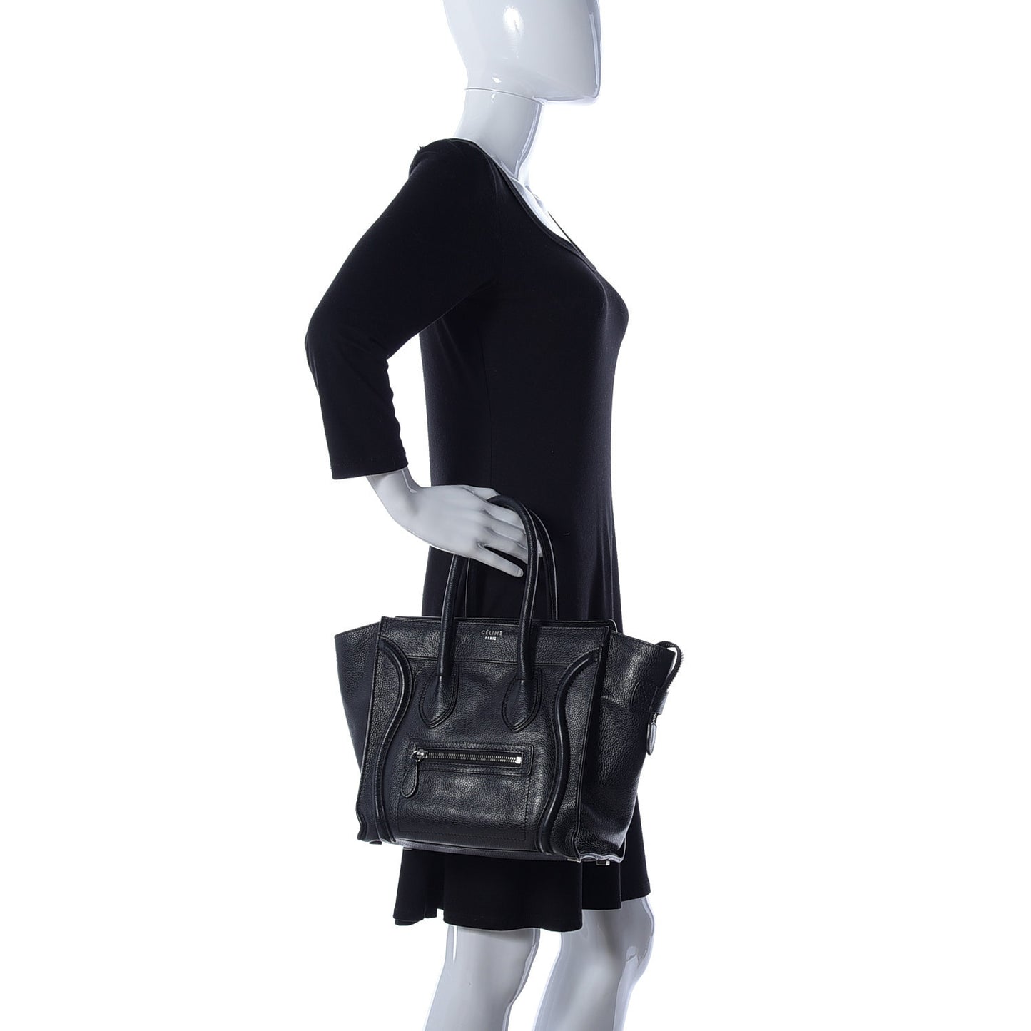 Drummed Calfskin Micro Luggage Black