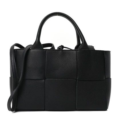 Bottega Veneta Grained Calfskin Intrecciato Mini Arco Tote Black 1 of 10
