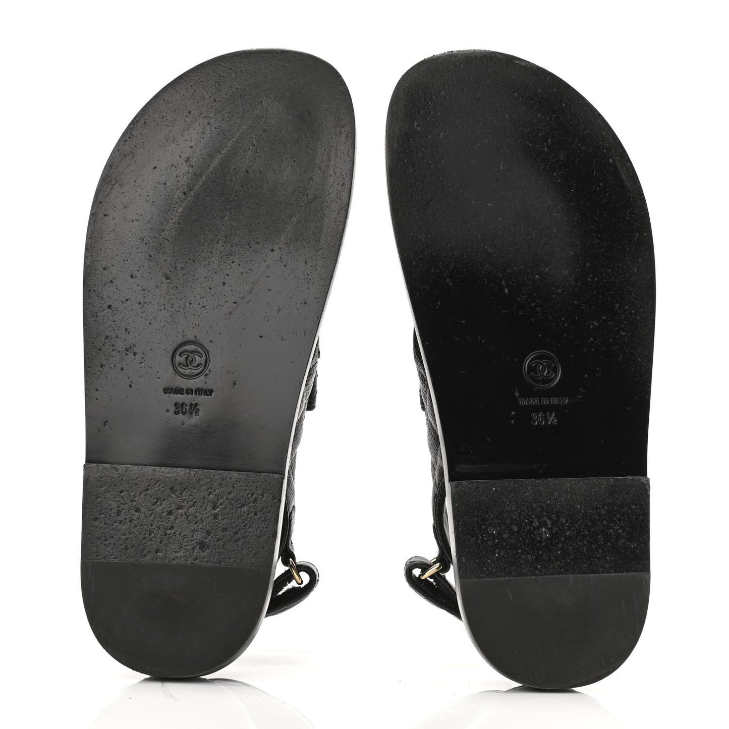 Grained Calfskin Velcro Dad Sandals 36.5 Black