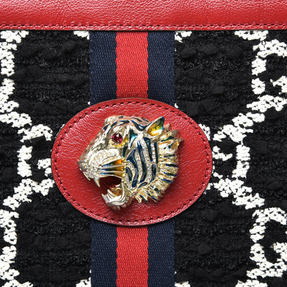 Gucci Tweed GG Monogram Large Rajah Chain Tote Romantic Cherry Black White 10 of 10