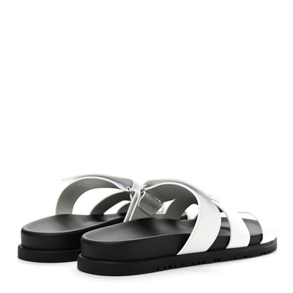 Hermes Calfskin Womens Chypre Sandals 38 White 4 of 9