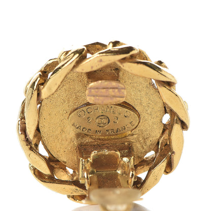 Chanel Crystal CC Chain Clip On Earrings Gold 4 of 5