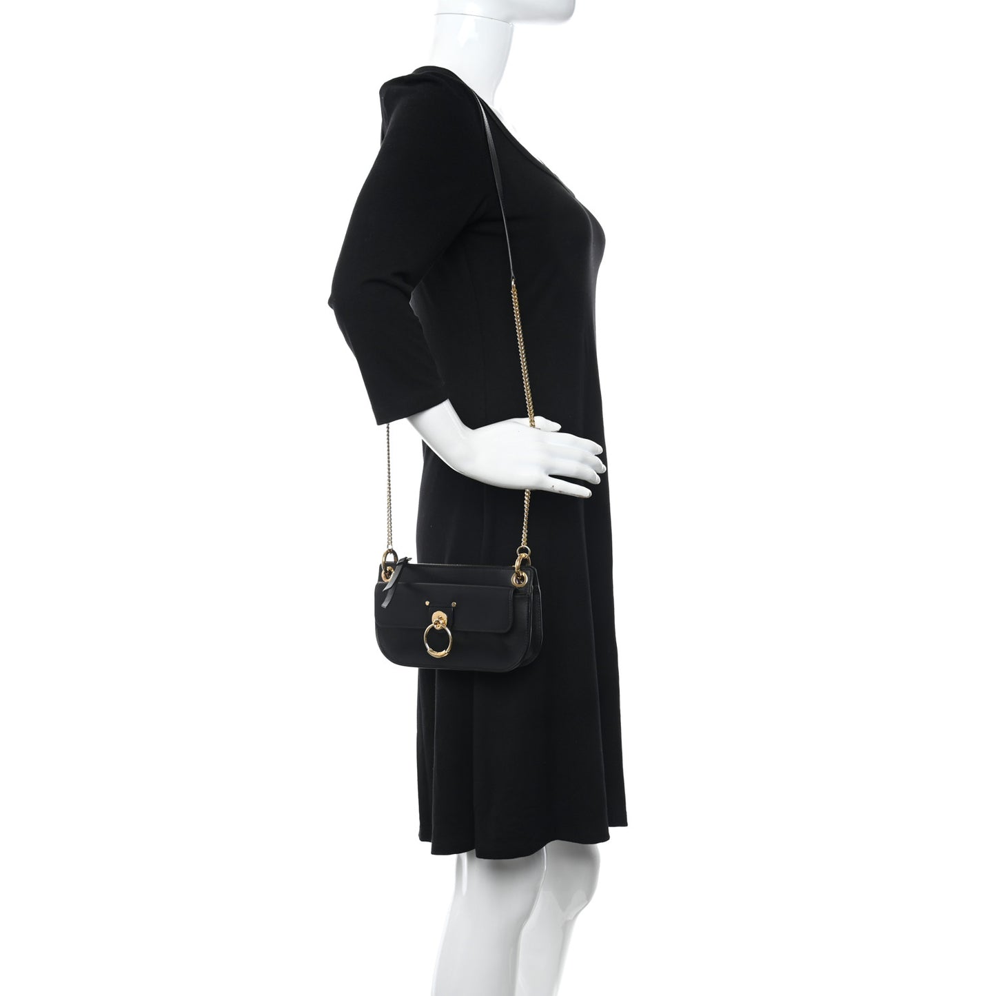 Calfskin Tess Mini Crossbody Bag Black