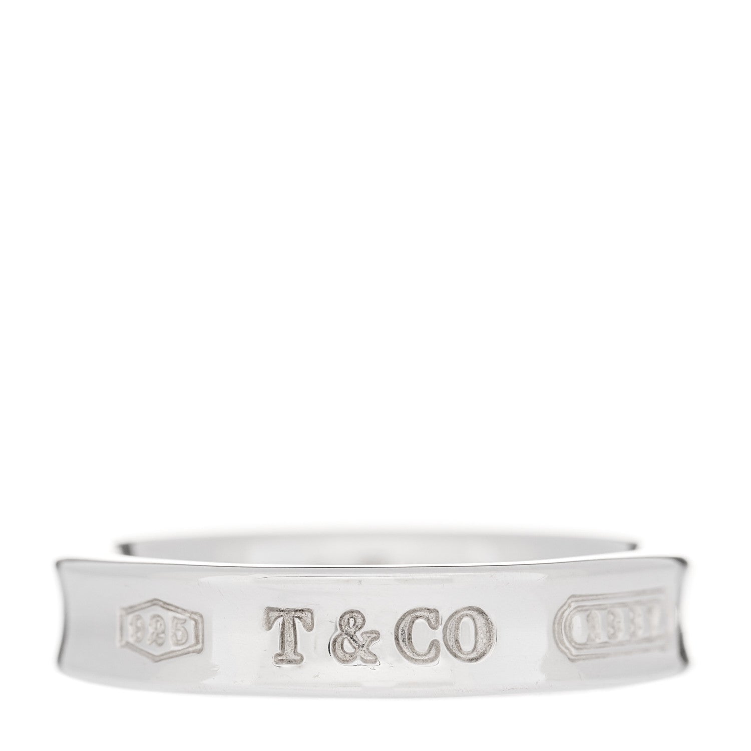 Tiffany Sterling Silver Narrow 1837 Band Ring 52 6 1 of 4