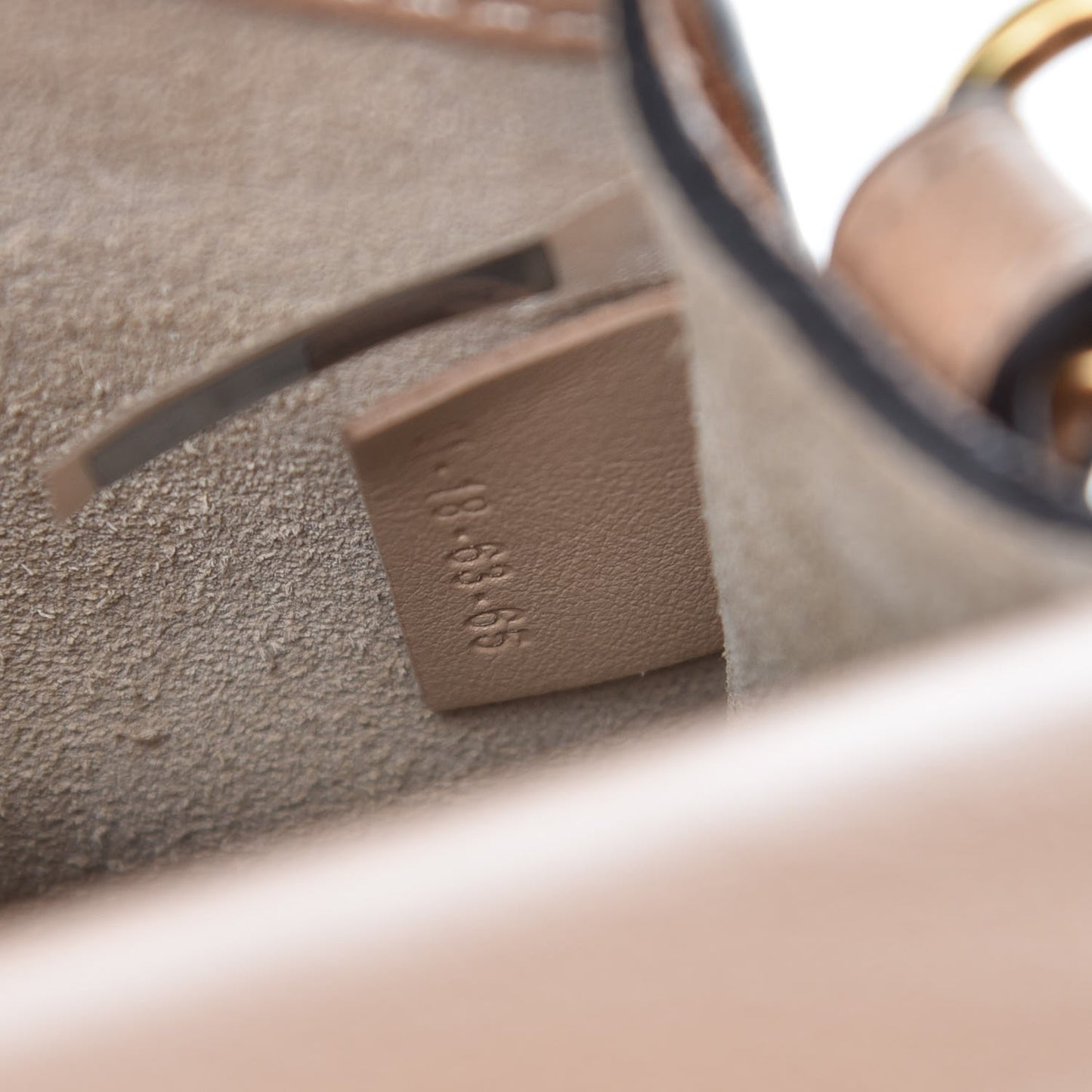 Calfskin Suede Small Nile Bracelet Bag Biscotti Beige