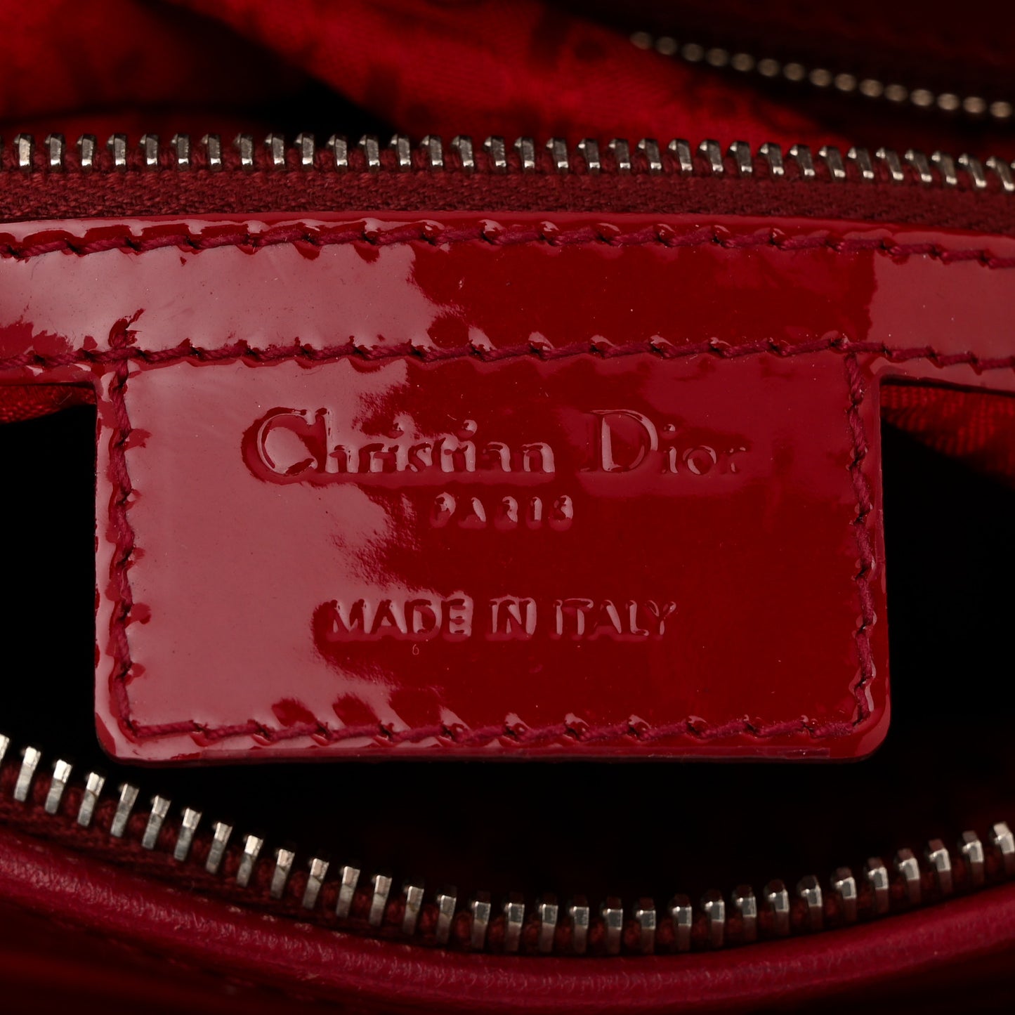 Patent Cannage Large Lady Dior Red