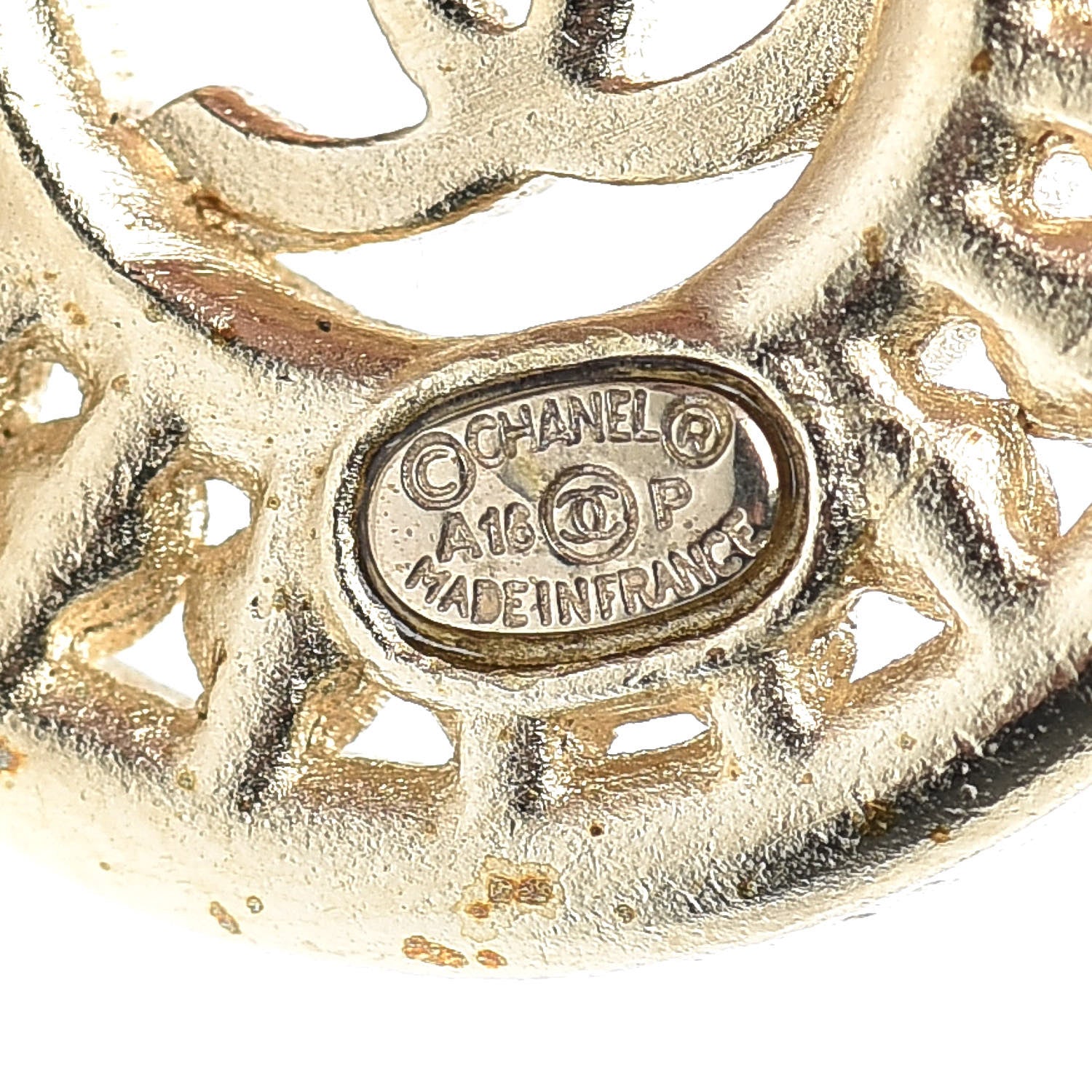 Chanel Pearl Crystal CC Round Earrings Gold 4 of 4