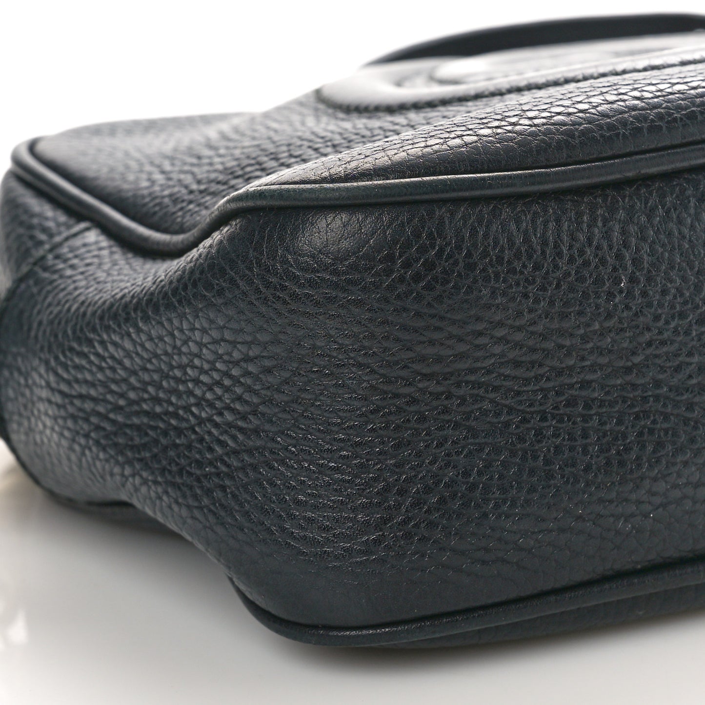 Pebbled Calfskin Small Soho Disco Bag Black