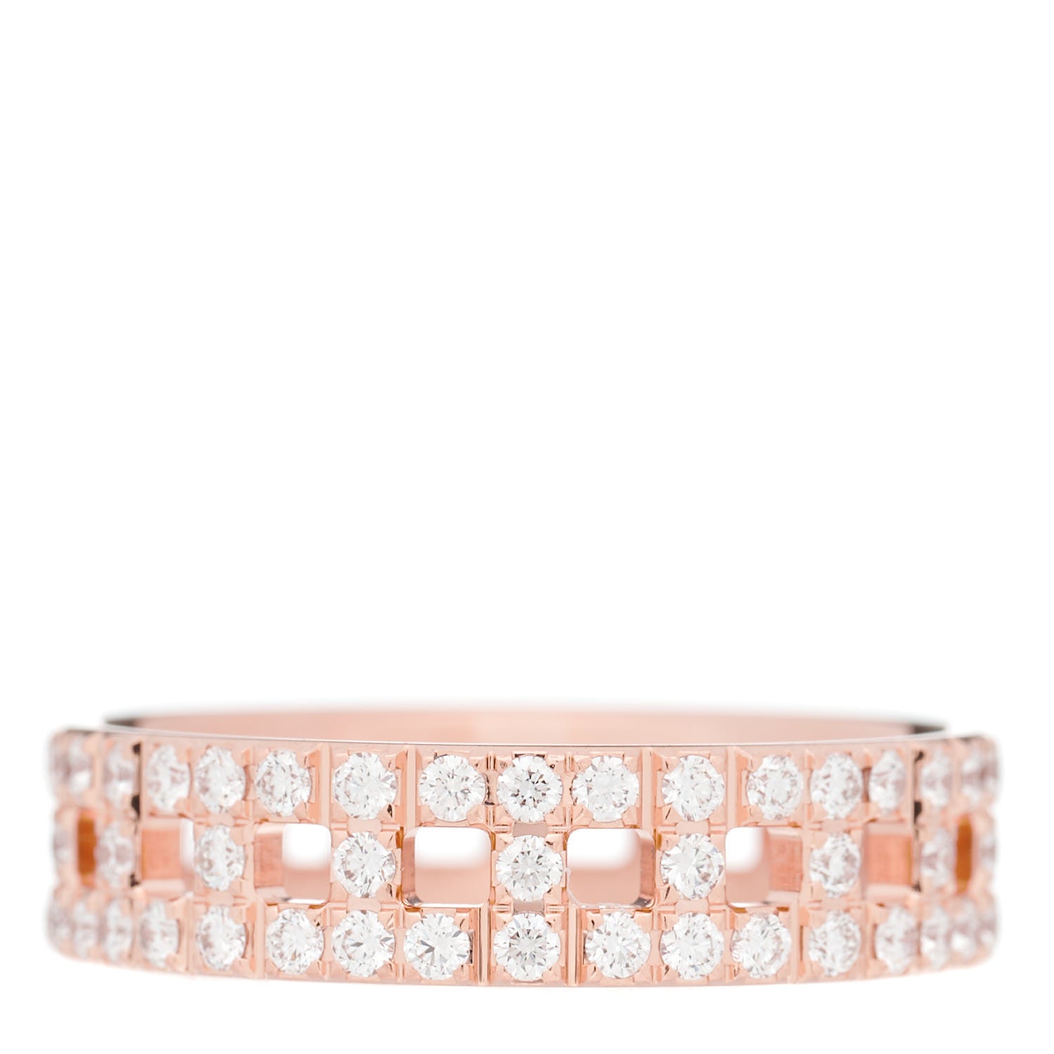 Tiffany 18K Rose Gold Diamond T True Wide Ring 60 9 1 of 3