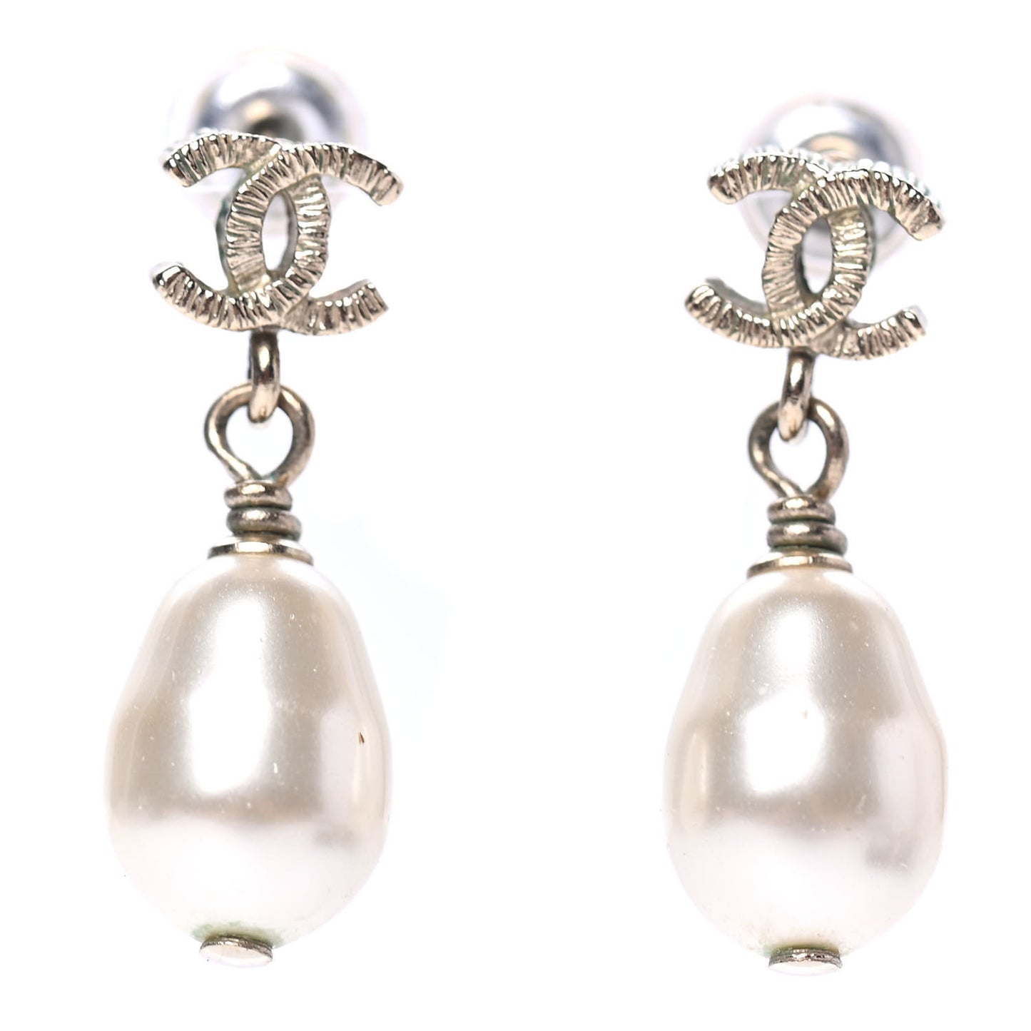 Pearl CC Drop Earrings Gold