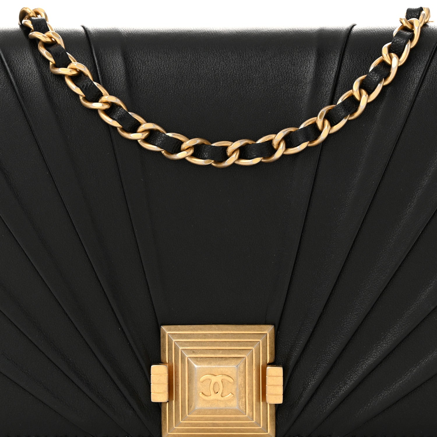 Chanel Lambskin Pyramid Wallet On Chain WOC Black 8 of 11
