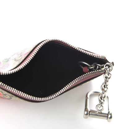 Gucci GG Supreme Monogram Blooms Key Ring Coin Case Beige Multicolor Dry Rose 6 of 7