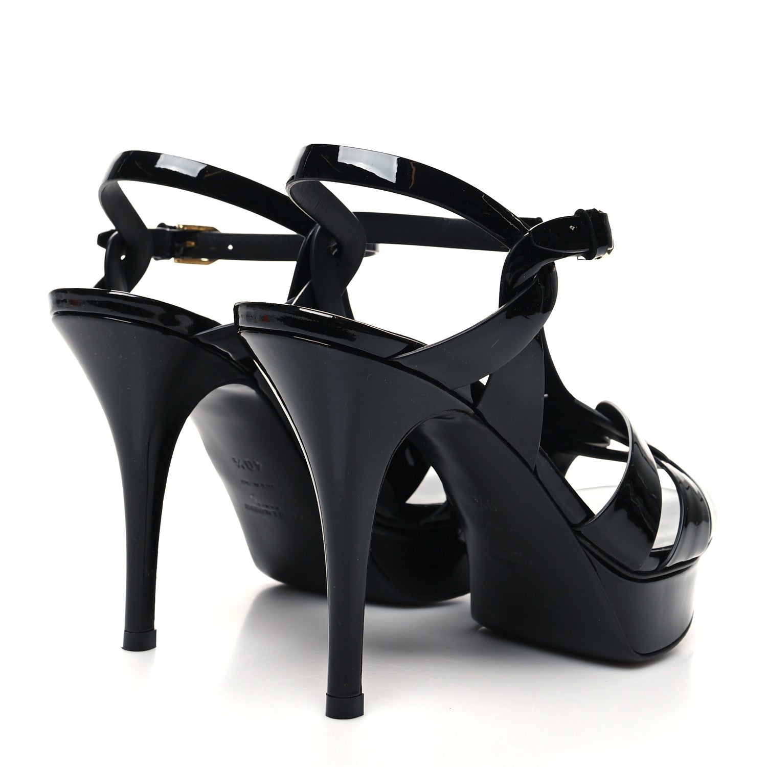 Saint Laurent Patent Tribute 75 Platform Sandals 40.5 Black 4 of 8