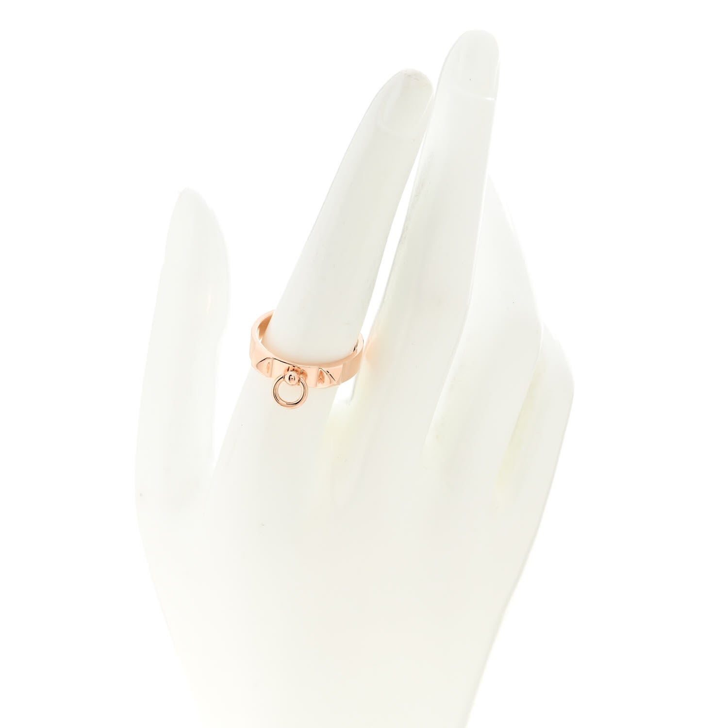 Hermes 18K Rose Gold PM Collier De Chien Ring 58 8.5 2 of 5