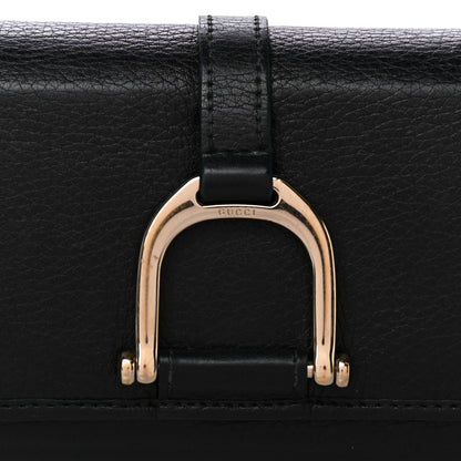 Gucci Calfskin Stirrup Continental Wallet Black 6 of 9